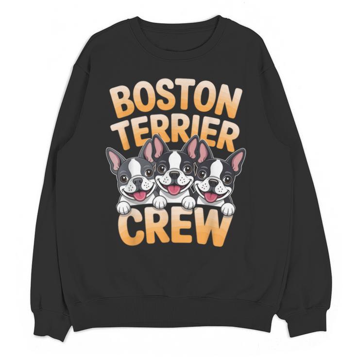 Boston Terrier Crew Cartoon For Dog Owner Pet Boston Terrier Unisex Sweatshirt