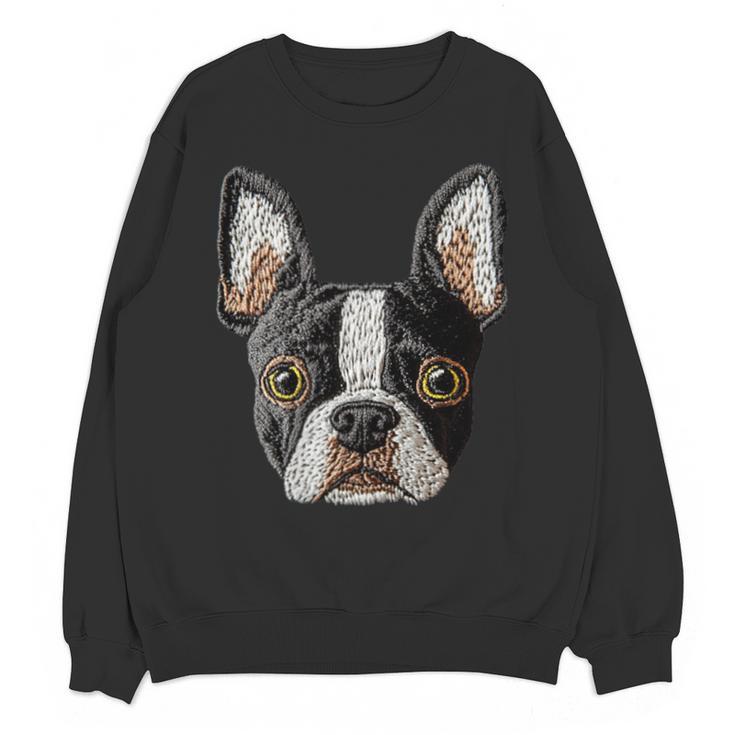 Boston Terrier Cute Puppy Face Dog Lover Pet Owner Unisex Sweatshirt