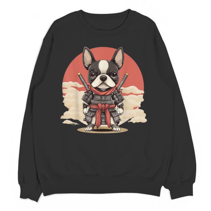 Boston Terrier Dog Japanese Style Samurai Dogs Unisex Sweatshirt