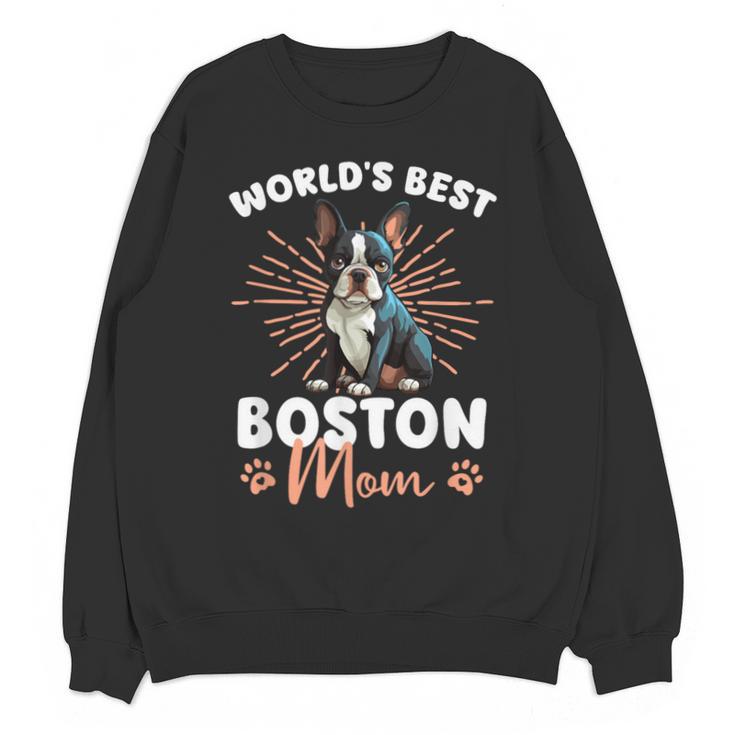 Boston Terrier Groovy World's Best Boston Mom Unisex Sweatshirt