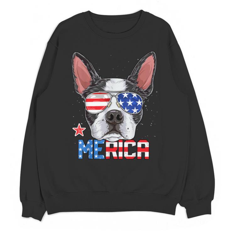 Boston Terrier Merica 4th Of July T Shirt Men Boys Dog Puppy Unisex Sweatshirt