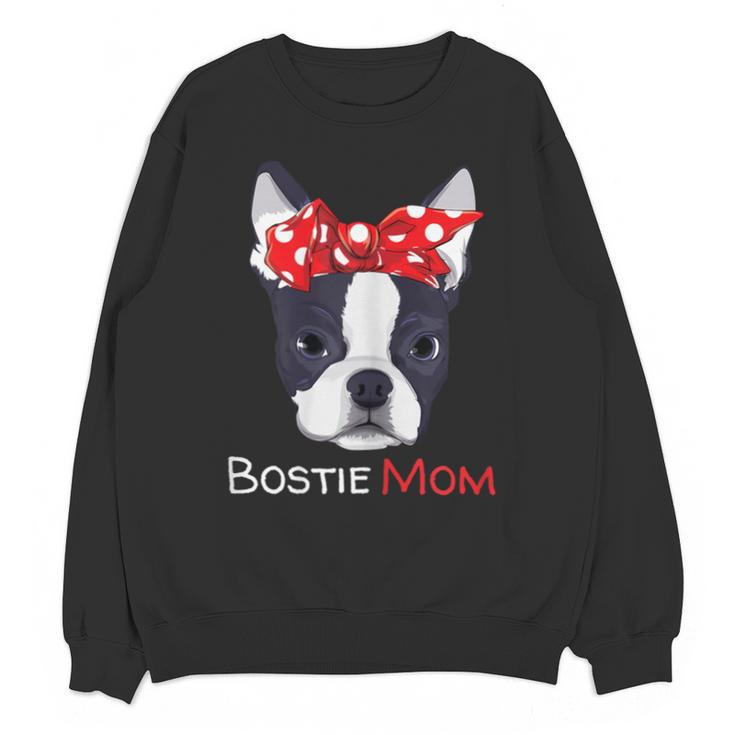 Boston Terrier Mom Bostie Women Girls Unisex Sweatshirt