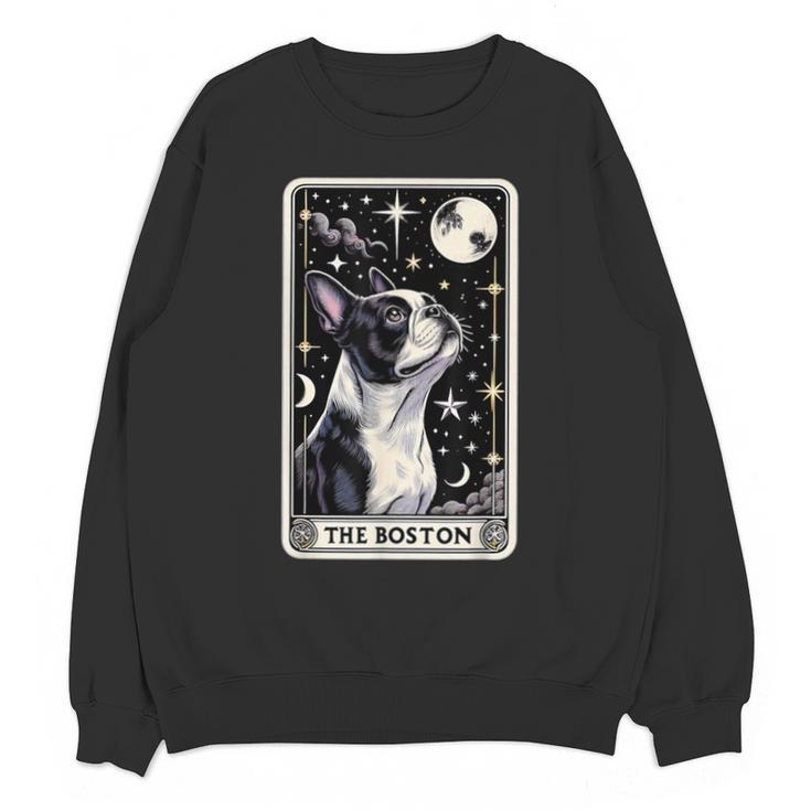 Boston Terrier Tarot Card Star With The Moon Men Women Kids Unisex Sweatshirt