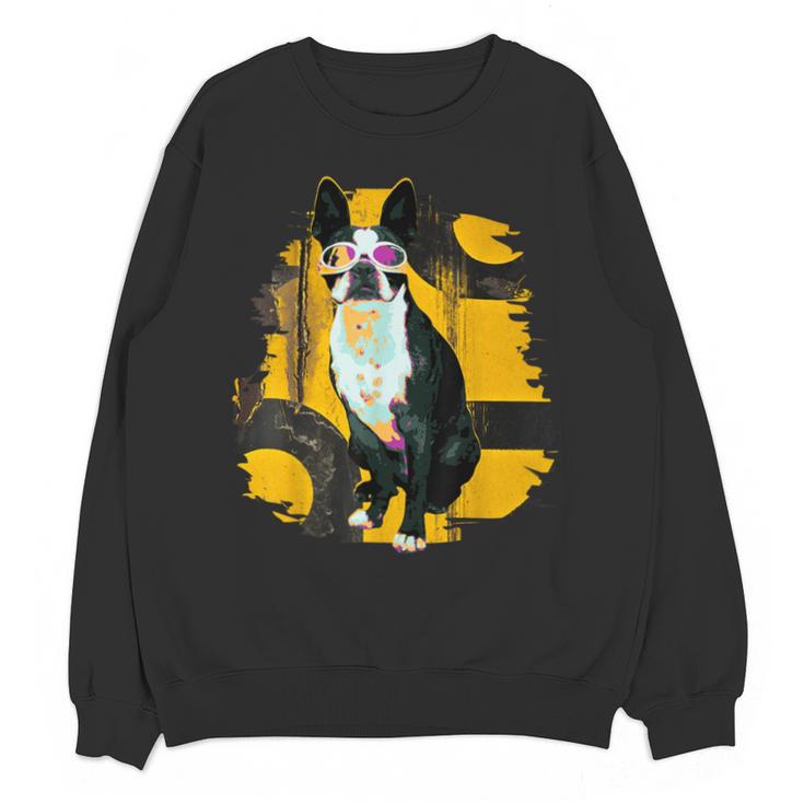 Boston Terrier s Mid-Century Modern Art s Street Grunge Unisex Sweatshirt