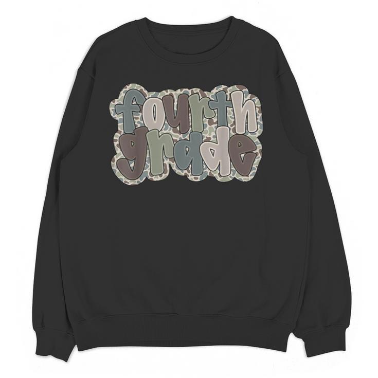 Camo Team 4th Grade Squad Back To School Teacher Kids Boys Unisex Sweatshirt