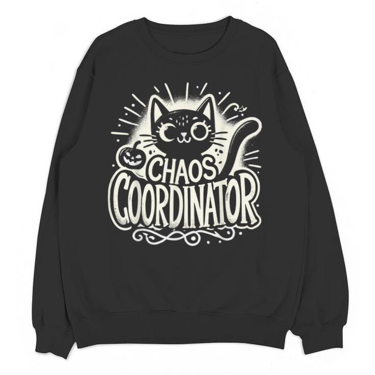 Cat Chaos Coordinator For Women Mom Halloween Teacher Unisex Sweatshirt