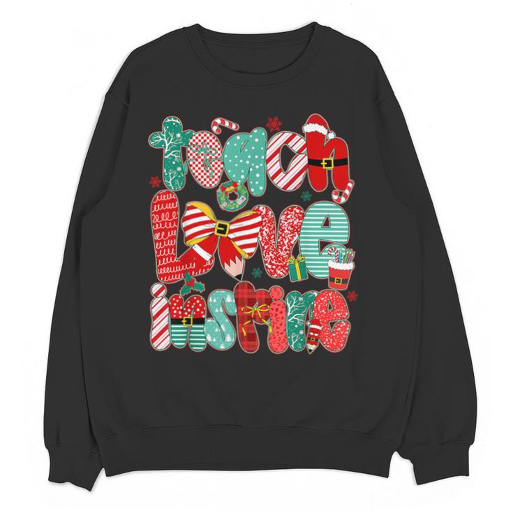 Christmas Coquette Bow Teacher Teach Love Inspire Unisex Sweatshirt