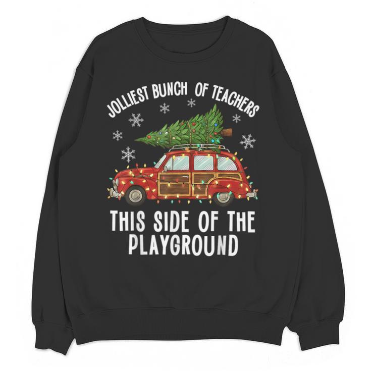 Christmas Teacher Squad Festive Car Tree Lights Xmas Unisex Sweatshirt