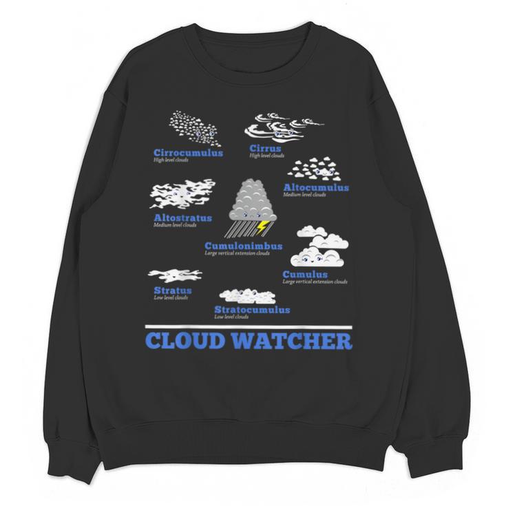 Cloud Watcher Cloud Types Science Student Teacher Cute Faces Unisex Sweatshirt