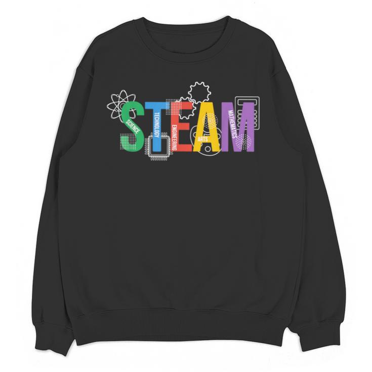 Colorful Steam Letters For Steam Program Teacher And Student Unisex Sweatshirt