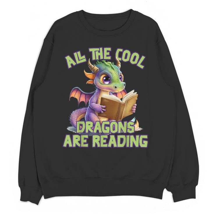 All The Cool Dragons Are Reading Dragon Teacher Unisex Sweatshirt