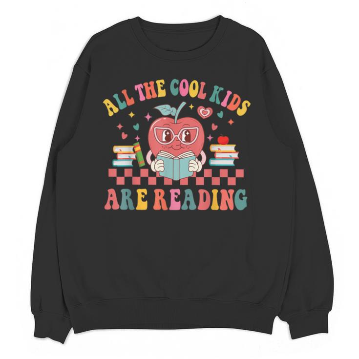 All The Cool Kids Are Reading Book Reading Teacher School Unisex Sweatshirt