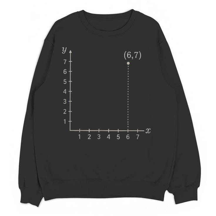 Coordinate 67 Math Teacher 67 Cartesian Grid Point Unisex Sweatshirt