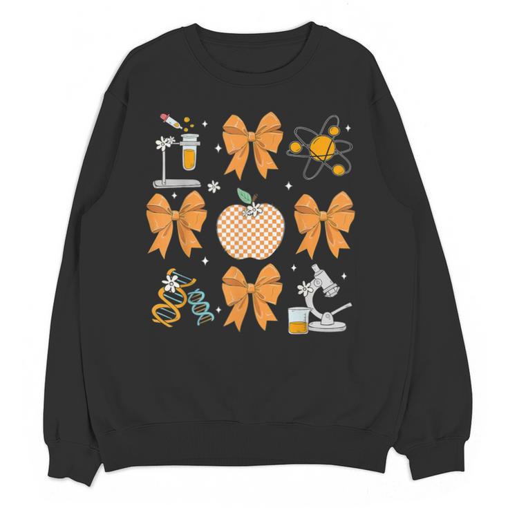 Coquette Bow Fall Science Teacher Stem Teacher Thanksgiving Unisex Sweatshirt
