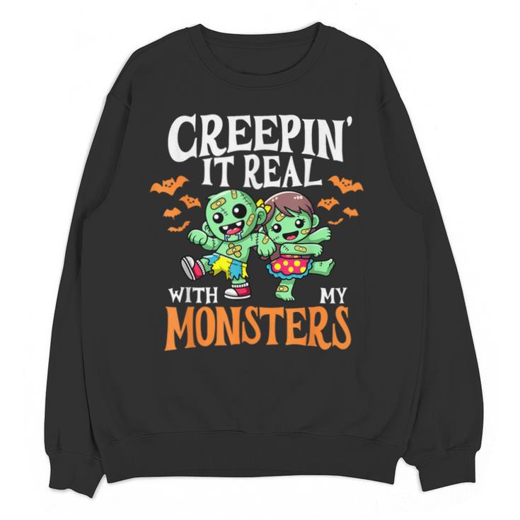 Creepin It Real Monster School Teacher Principal Halloween Unisex Sweatshirt