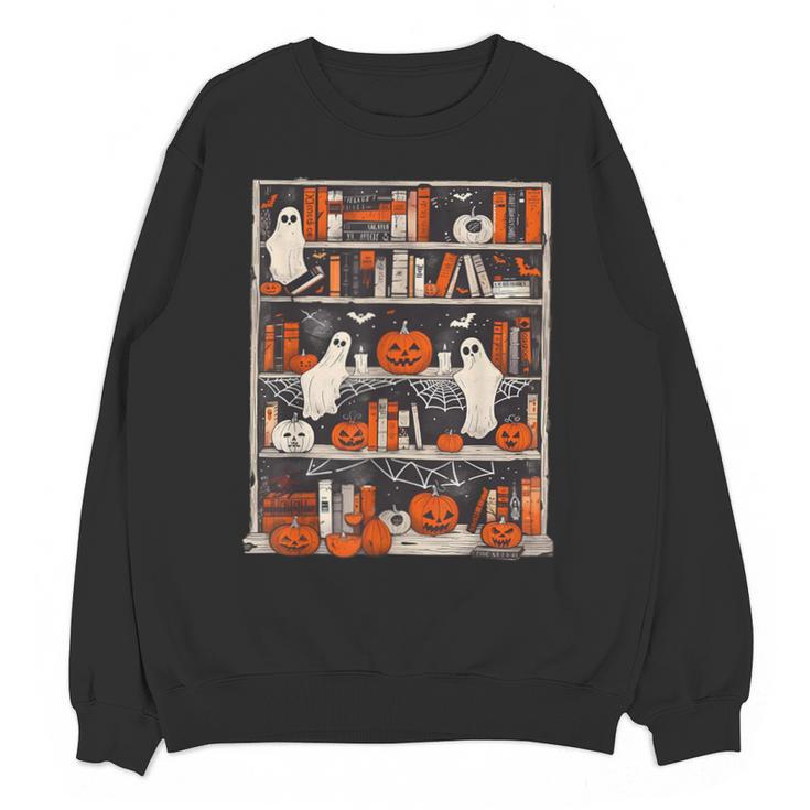 Cute Ghost Book Reading Books Lover Spooky Teacher Halloween Unisex Sweatshirt