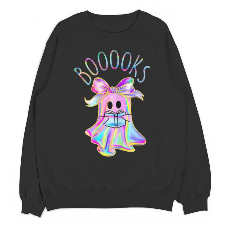 Cute Ghost Book Reading Halloween Teacher Top Girls Women Unisex Sweatshirt