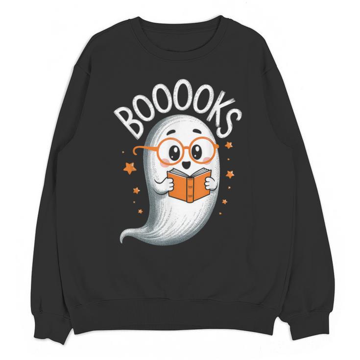 Cute Ghost Book Reading Halloween Teacher Unisex Sweatshirt