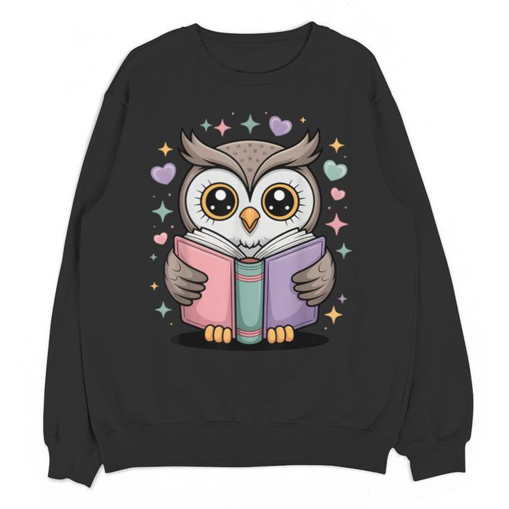Cute Reading Owl Book Lover Teacher Librarian Bookworm Unisex Sweatshirt