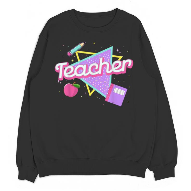 Cute Teacher Shirt 80's 90's Style Retro Old School Teacher For Men Women Unisex Sweatshirt