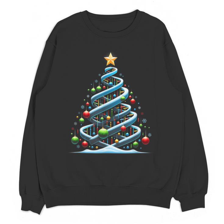 DNA Helix Christmas Tree Scientist Biology Science Teacher Unisex Sweatshirt