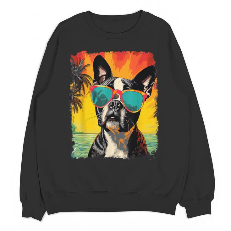 Dog Boston Terrier Hawaiian Unisex Sweatshirt