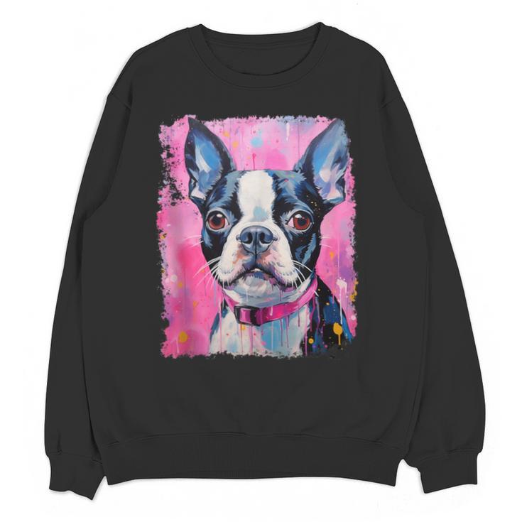 Dog Pink Boston Terrier Unisex Sweatshirt