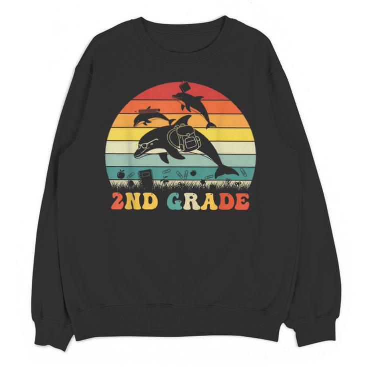 Dolphin Second Grade Back To School Teacher Student Unisex Sweatshirt