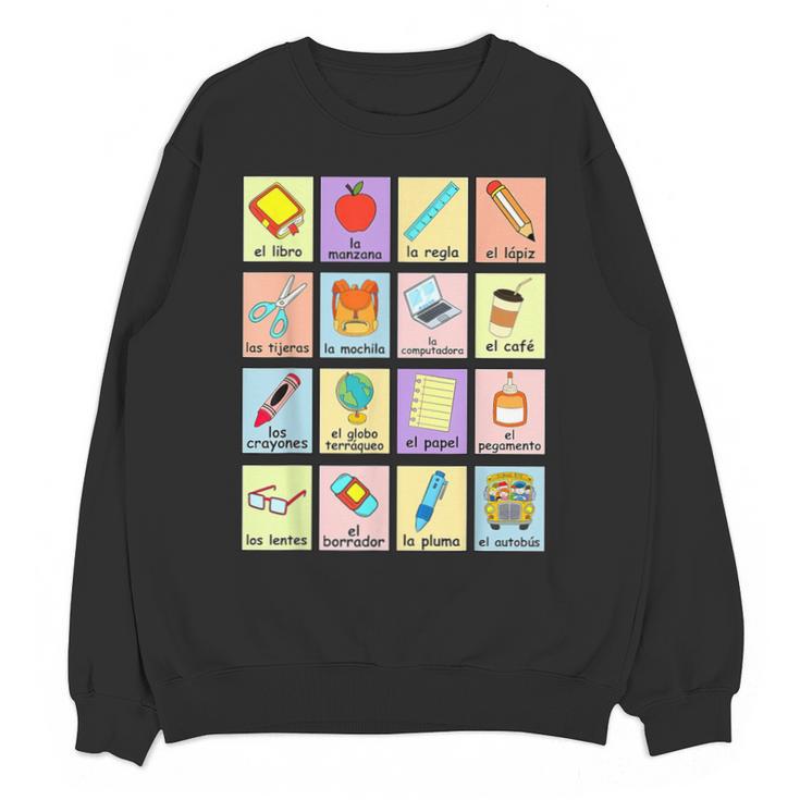 Dual Language Crew Bilingual Spanish Teacher Back To School For Men Women Unisex Sweatshirt