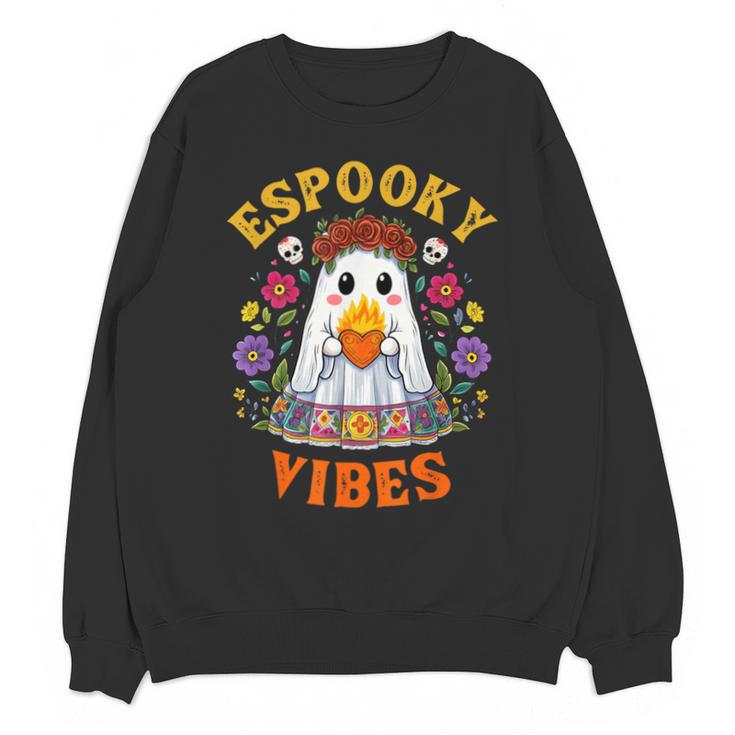 Espooky Vibes Spanish Mexican Halloween Ghost Teachers Unisex Sweatshirt