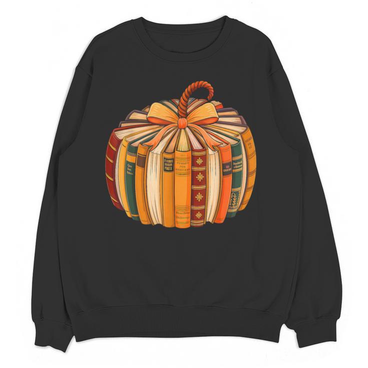 Fall Book Halloween Costume Autumn Pumpkin Teacher Kids Unisex Sweatshirt