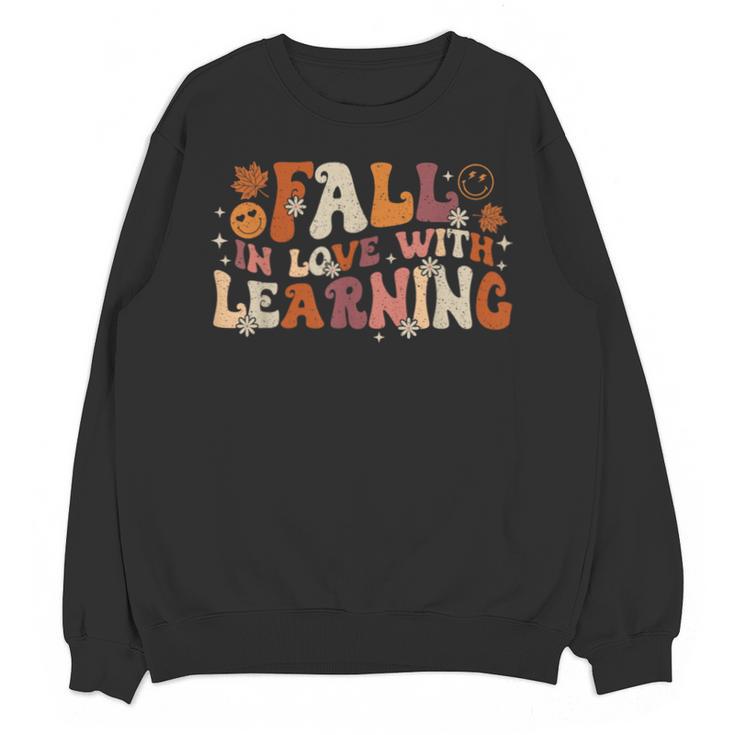 Fall In Love With Learning Autum Thanksgiving Teacher Kids Unisex Sweatshirt