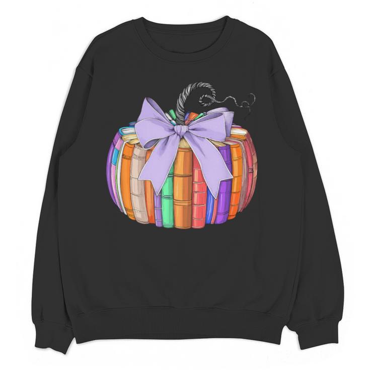Fall Pumpkin Books Lover Halloween Teacher Teaching Staff Unisex Sweatshirt