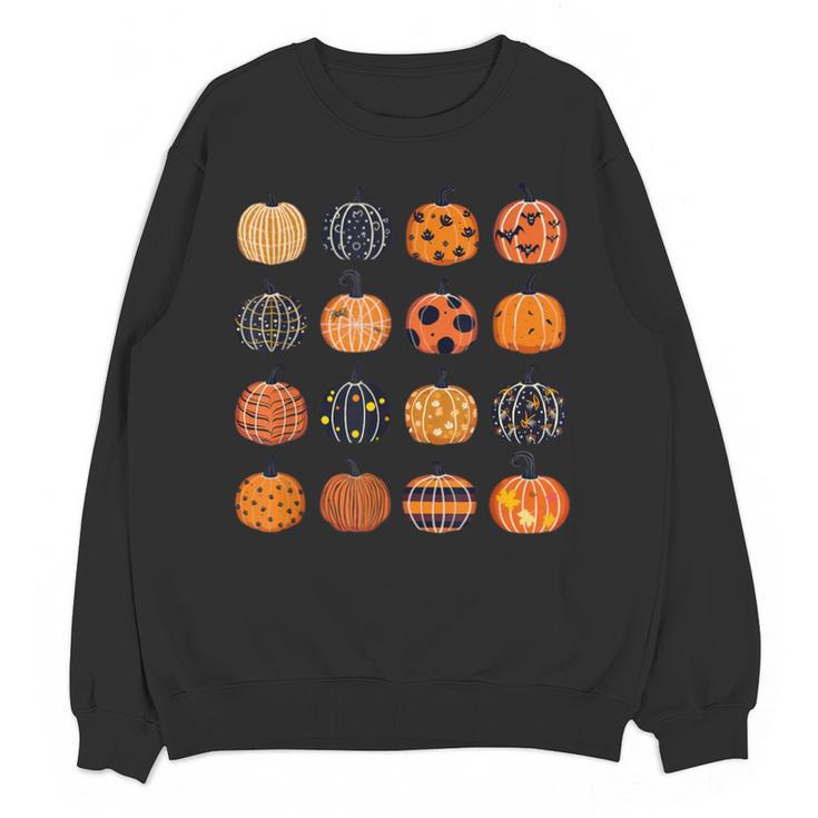 Folk Art Pumpkins Teacher Nurses Admin Witch Halloween Cute Unisex Sweatshirt
