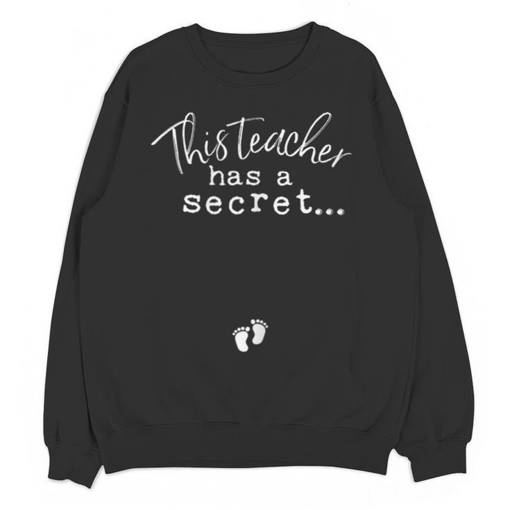 Fun Pregnant Teacher Announcement Idea- Footprints On Tummy Unisex Sweatshirt