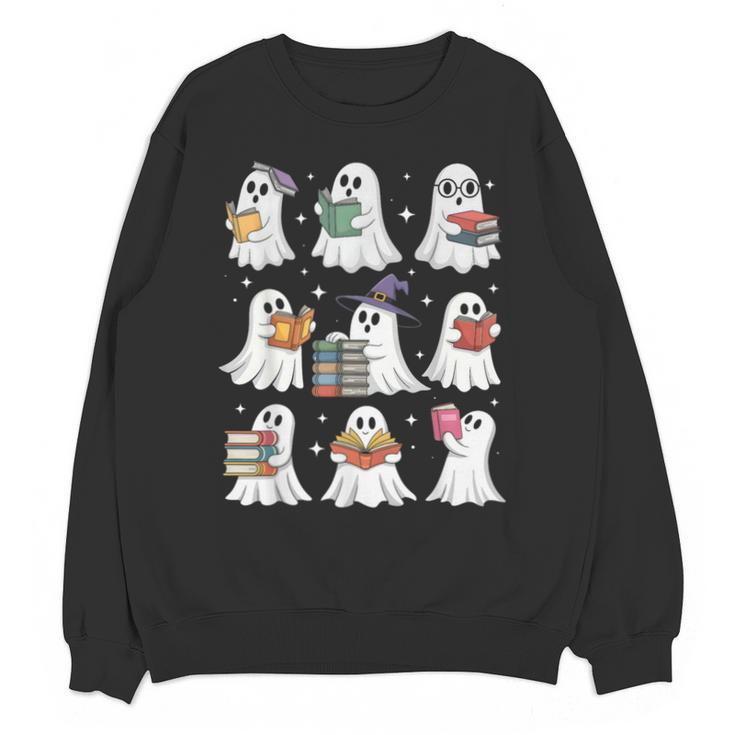 Ghost Reading Teacher Halloween Costume Librarian Book Lover Unisex Sweatshirt
