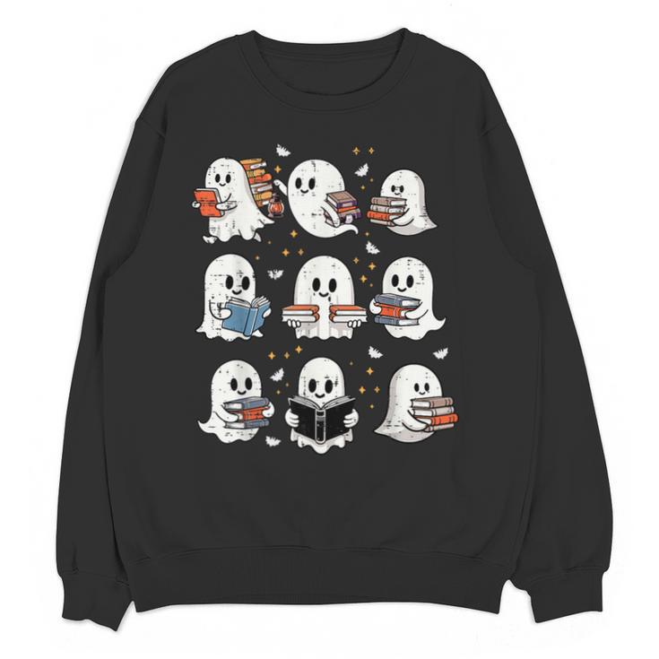 Ghosts With Books Library Halloween Men Women Kids Teacher Unisex Sweatshirt