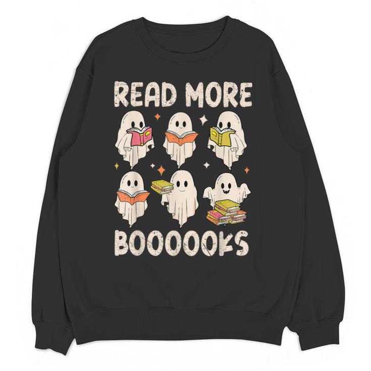 Groovy Halloween Ghost Read More Boooooks Librarian Teacher For Men Women Kids Unisex Sweatshirt