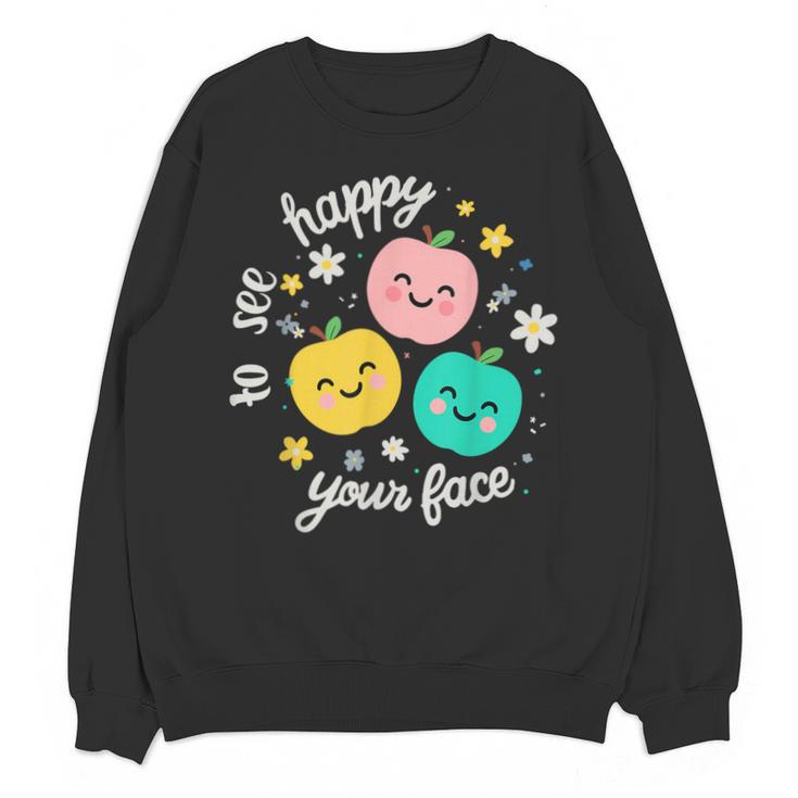 Groovy Happy To See Your Face Teacher School Appreciation Unisex Sweatshirt