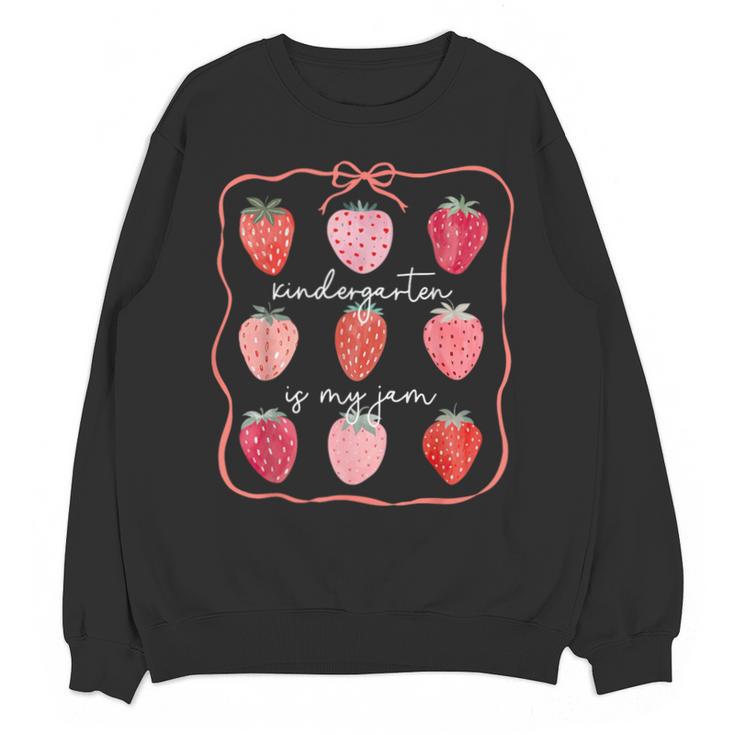Groovy Kindergarten Is My Jam Strawberry Kinder Team Teacher Unisex Sweatshirt