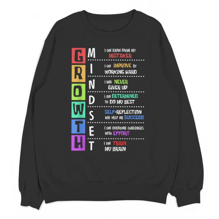 Growth Mindset Positive Motivational Classroom Teacher Learn Unisex Sweatshirt