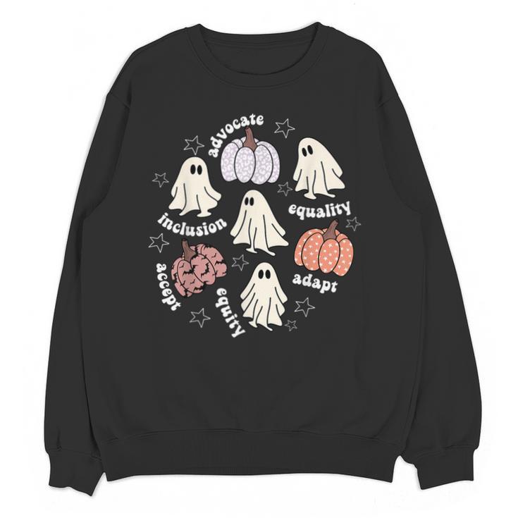 Halloween Advocate Heat Transfers Special Education Teacher Men Women Unisex Sweatshirt