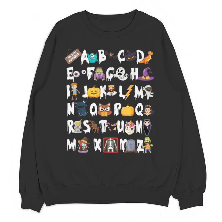 Halloween Alphabet ABCs Learning Kindergarten Teacher Men Women Kids Unisex Sweatshirt