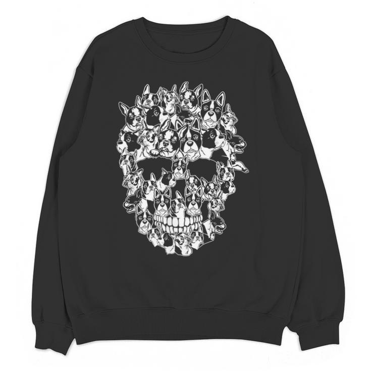 Halloween Costume Skull Boston Terrier Dog Lover Unisex Sweatshirt