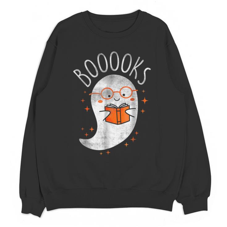 Halloween Cute Ghost Book Reading Teacher Unisex Sweatshirt