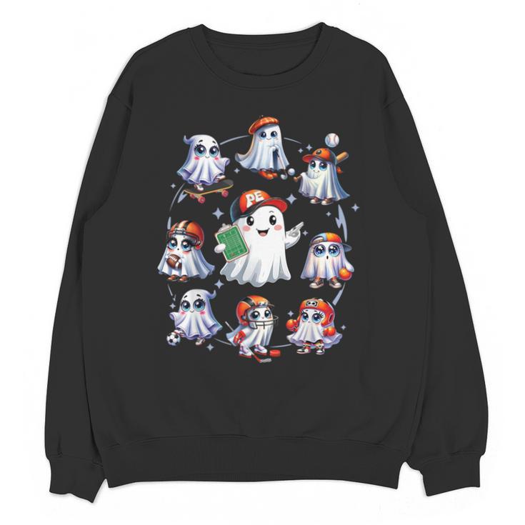 Halloween PE Teacher Ghost Playing Sports Physical Education Unisex Sweatshirt