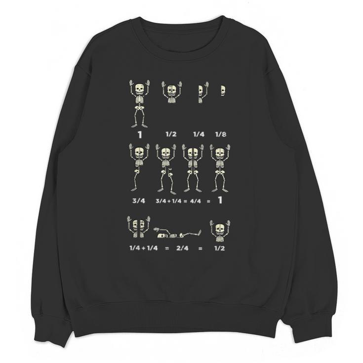 Halloween Skeleton Math Fraction Teacher Men Women Unisex Sweatshirt