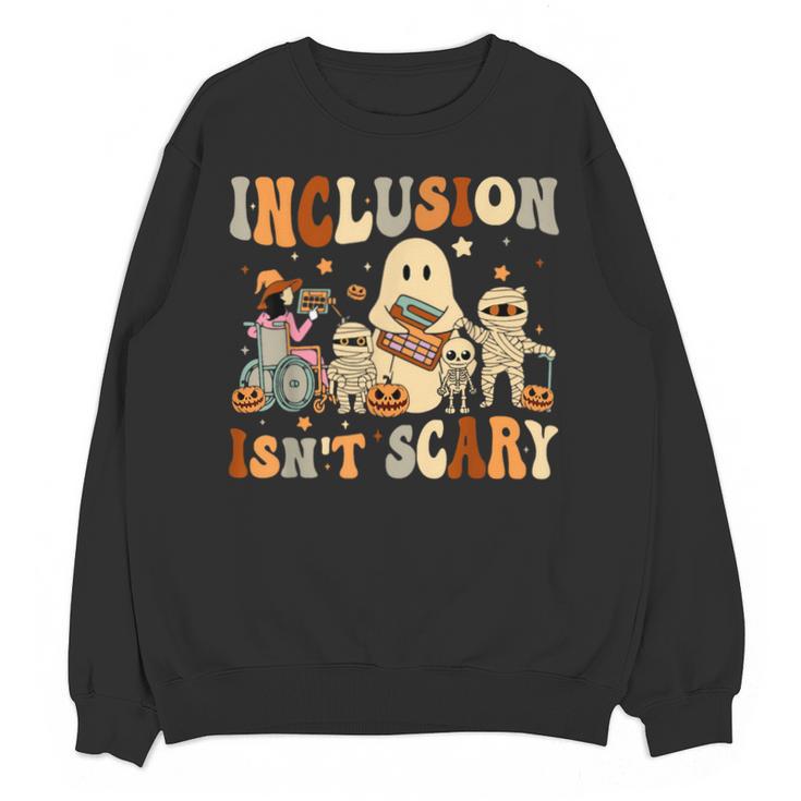 Halloween SLP Sped Teacher Groovy Inclusion Isn't Scary Unisex Sweatshirt