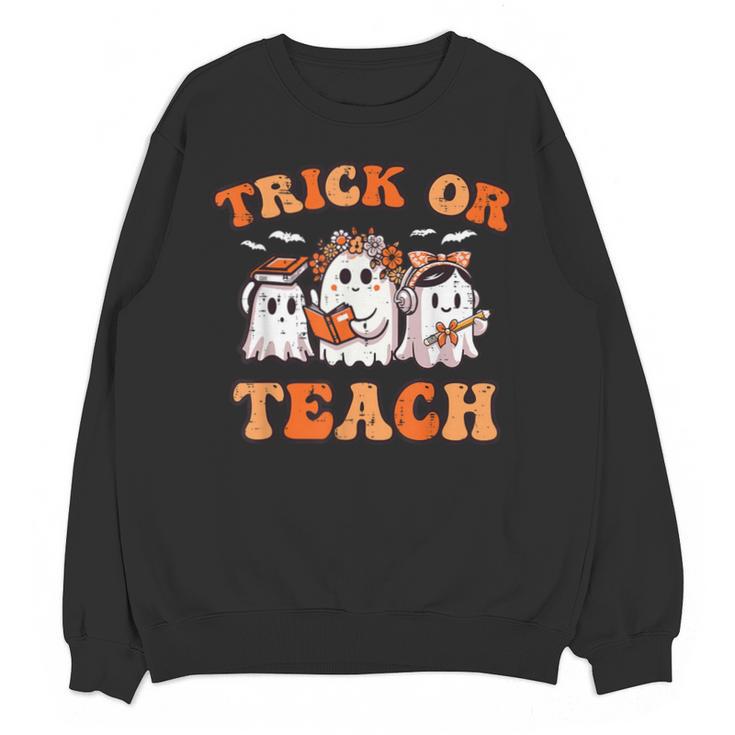 Halloween Teacher Ghosts Trick Or Teach Retro Costume Women Unisex Sweatshirt