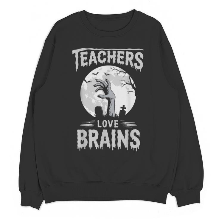 Halloween Teacher Tshirts Zombie Teachers Love Brains Unisex Sweatshirt